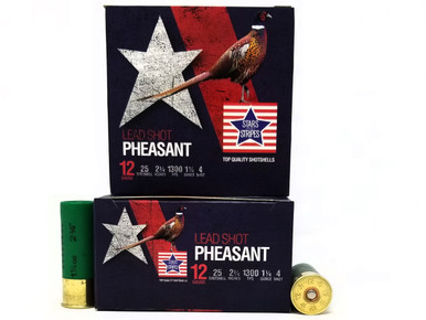 Stars and Stripes 12 Gauge Pheasant CP33504 2-3/4” #4 Shot 1-1/4oz 1300FPS 25 Rounds