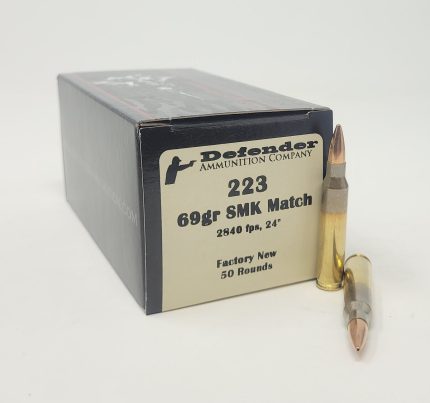 Defender 223 Rem Ammunition DEF22369SMK 69 Grain Sierra Match King Hollow Point 50 Rounds