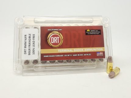 DRT 9mm Ammunition DRT9MM90FR 90 Grain Lead Free Frangible 50 Rounds