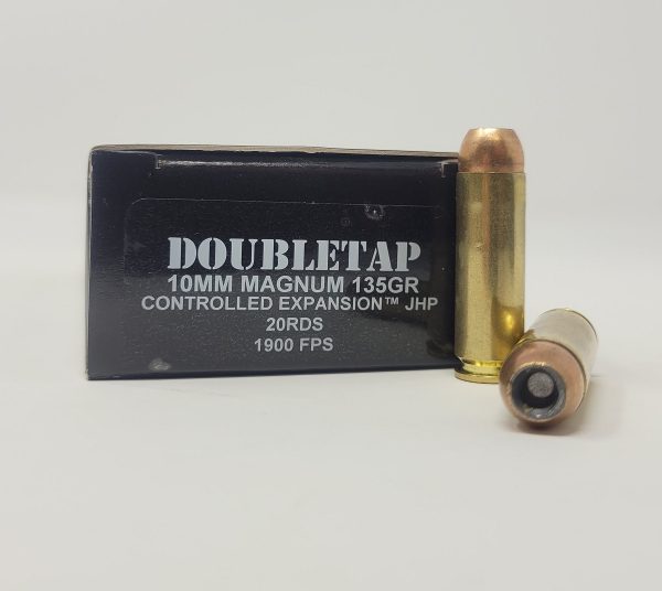 DoubleTap 10mm Magnum Ammunition 10MAG135CE20 135 Grain Controlled Expansion Jacketed Hollow Point 20 Rounds