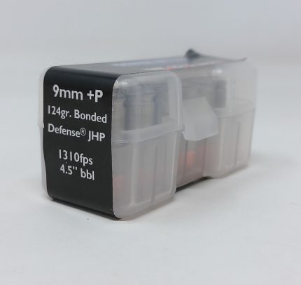 DoubleTap 9mm +P Ammunition Bonded Defense DT129M124BD 124 Grain Jacketed Hollow Point 12 Rounds