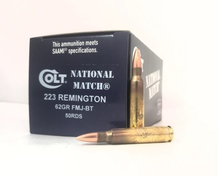 DoubleTap 223 Rem Ammunition Colt Match 223R62FMJCT 62 Grain Full Metal Jacket Boat Tail 50 Rounds