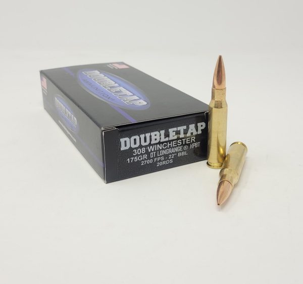 DoubleTap 308 Win Ammunition 308W175HP 175 Grain Hollow Point Boat Tail 20 Rounds