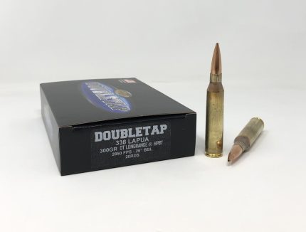 Double Tap 338 Lapua Ammunition 338L300LR 300 Grain Long Range Hollow Point Boat Tail 20 Rounds