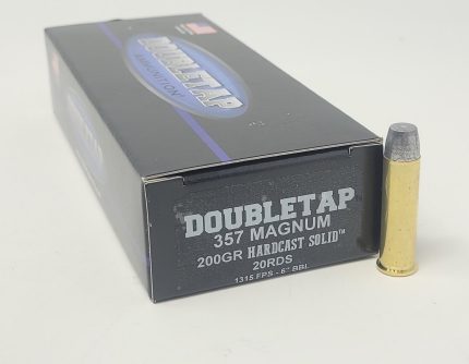 Double Tap 357 Mag Ammunition 357M200HC 200 Grain Hard Cast Solid Flat Nose 20 Rounds