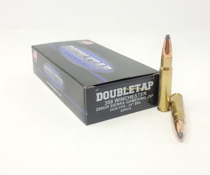 DoubleTap 358 Win Ammunition 358W250SP 250 Grain Sierra Gameking Jacketed Soft Point 20 Rounds
