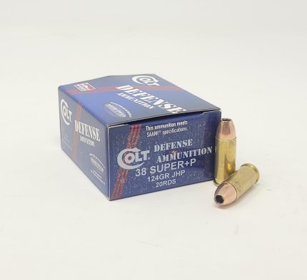 DoubleTap 38 Super +P Ammunition Colt Defense 38SU124CT 124 Grain Jacketed Hollow Point 20 Rounds