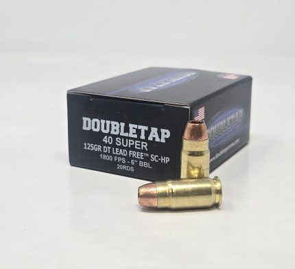 DoubleTap 40 Super Ammunition Lead Free DT40S125X 125 Grain Solid Copper Hollow Point 20 Rounds