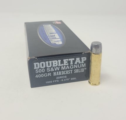 DoubleTap 500 S&W Ammunition 500400HC 400 Grain Hard Cast Solid Flat Nose 20 Rounds