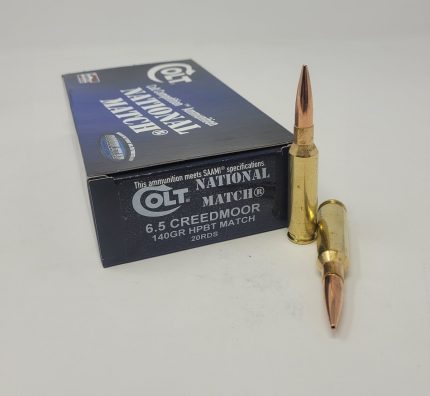Double Tap 6.5 Creedmoor Ammunition Colt National Match 65CM140CT 140 Grain Hollow Point Boat Tail 20 Rounds