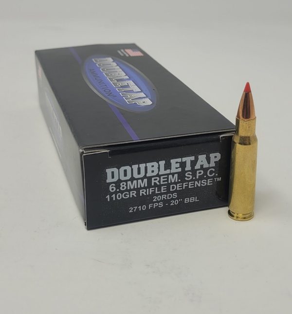 Double Tap 6.8 Rem SPC Ammunition 68R110RD 110 Grain Ballistic Tip 20 Rounds