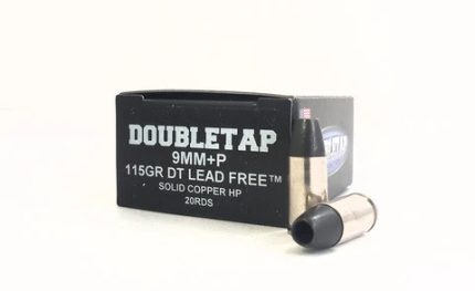 Double Tap 9mm +P Ammunition 9MM115X 115 Grain Solid Copper Hollow Point 20 Rounds