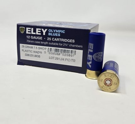 Eley 12 Gauge Ammunition Olympic Blues E22823100OB 2-3/4" #7.5 Shot 1oz 1375fps 25 Rounds