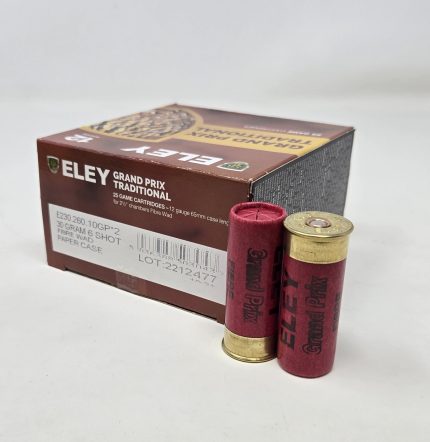 Eley 12 Gauge Ammunition Grand Prix Paper E23026010GP 2-1/2" #6 Shot 1-1/16oz 1356fps 25 Rounds