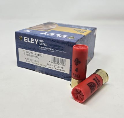 Eley 12 Gauge Ammunition VIP Steel E23233102HS 2-3/4" #4 Shot 1-1/8oz 1377fps 25 Rounds