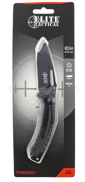 Elite Tactical Pyrodex Drop Point Folding Knife ETFDR008BKCS Black
