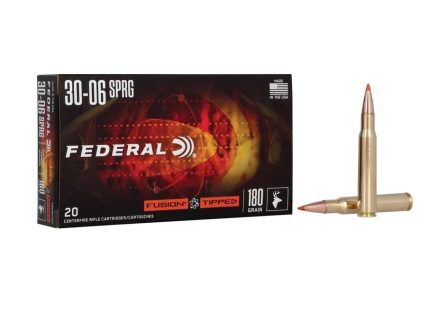 Federal 30-06 Ammunition Fusion Tipped F3006TFS3 180 Grain Polymer Tipped Bonded 20 Rounds
