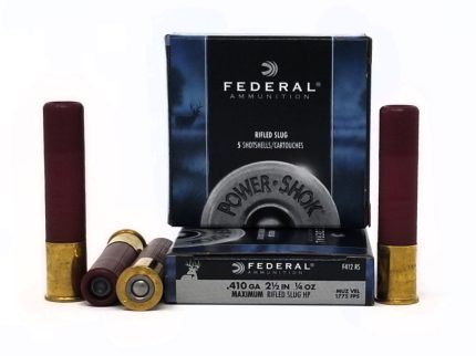 Federal 410 Bore Ammunition Power-Shok F412RS 2-1/2” Slug 1/4oz 1775fps 5 Rounds