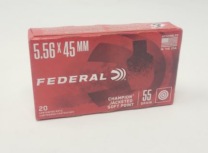 Federal 5.56x45mm NATO Ammunition F556A 55 Grain Champion Jacketed Soft Point CASE 500 Rounds