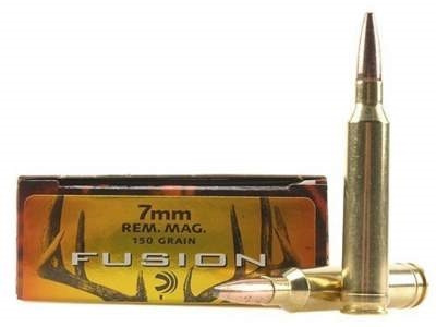 Federal 7mm Rem Mag Ammunition Fusion F7RFS1 150 Grain Spitzer Boat Tail 20 rounds