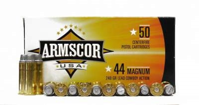 Armscor 44 Magnum Ammunition 240 Grain Semi-Wad Cutter 50 rounds
