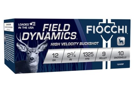 Fiocchi 12 Gauge Ammunition Field Dynamics FI12HV9P 2-3/4" 00 Buckshot 9 Pellet 1325fps 10 Rounds