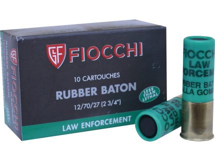 Fiocchi 12 Gauge Ammunition Law Enforcement 2-3/4" Less Than Lethal Rubber Baton 10 Rounds