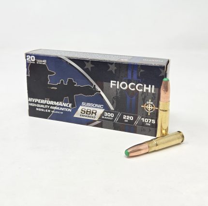 Fiocchi 300 AAC Blackout Ammunition Hyperformance FI300BKSBS 220 Grain Nosler Ballistic Tip 20 Rounds