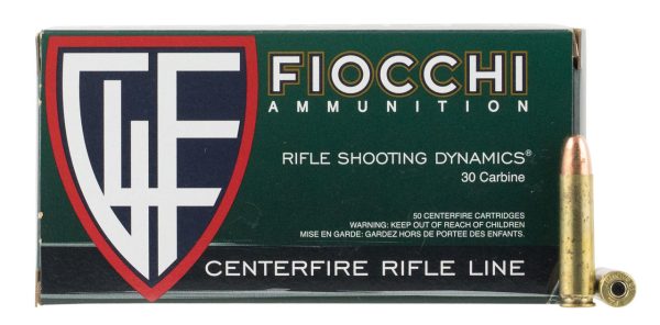 Fiocchi 30 Carbine Ammunition 30M1CA 110 Grain Full Metal Jacket 50 Rounds