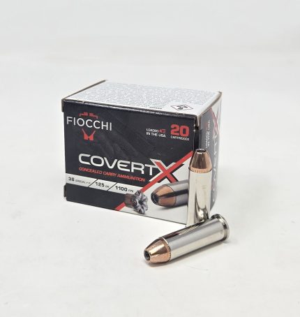 Fiocchi 38 Special +P Ammunition Covert X FI38CCWA 125 Grain Jacketed Hollow Point 20 Rounds