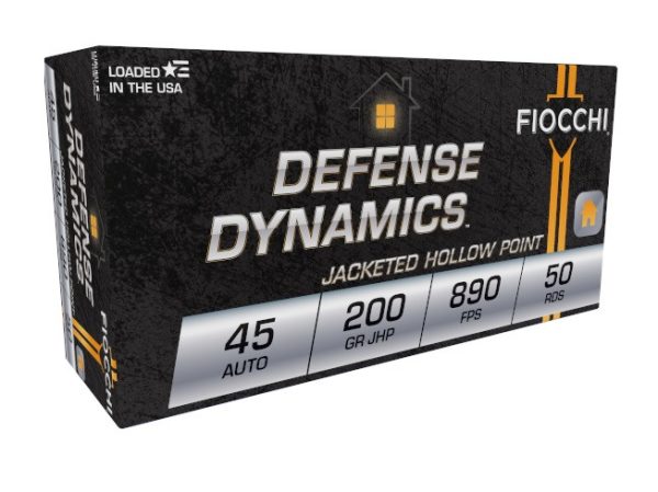 Fiocchi 45 ACP Shooting Dynamics Ammunition FI45B 200 Grain Jacketed Hollow Point 50 Rounds