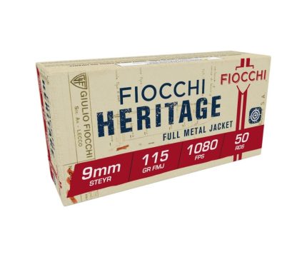 Fiocchi 9x23mm Steyr Ammunition Heritage FI9SA 115 Grain Full Metal Jacket 50 Rounds