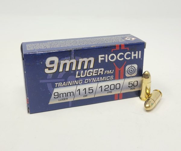 Fiocchi 9mm Ammunition Shooting Dynamics 9AP 115 Grain Full Metal Jacket Case of 1,000 Rounds