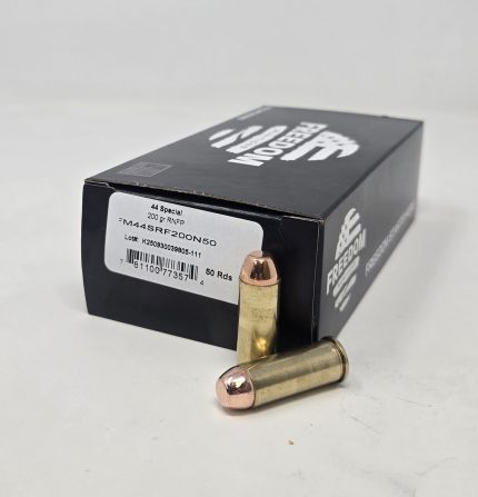 Freedom Munition 44 Special Ammunition FM44SRF200N50 200 Grain Round Nose Flat Point Full Metal Jacket 50 Rounds