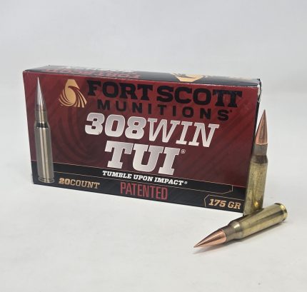Fort Scott Munitions 308 Win Ammunition Tumble Upon Impact FSM308175SCV2 175 Grain Solid Copper Spun 20 Rounds