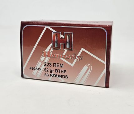 Hornady 223 Rem Ammunition H80235 52 Grain Boat Tail Hollow Point 50 Rounds