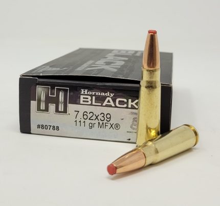 Hornady Black 7.62x39mm Ammunition H80788 111 Grain MFX Hollow Point 20 Rounds