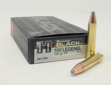 Hornady 350 Legend Ammunition Black H81199 150 Grain Soft Point 20 Rounds