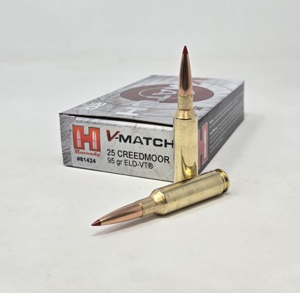 Hornady 25 Creedmoor Ammunition V-Match H81424 95 Grain ELD-VT 20 Rounds