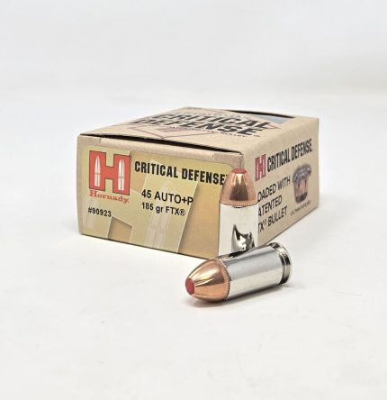 Hornady 45 Auto +P Ammunition Critical Defense H90923 185 Grain FTX 20 Rounds