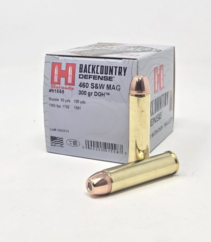 Hornady 460 S&W Mag Ammunition Backcountry Defense DGH H91558 300 Grain Jacketed Hollow Point 20 Rounds