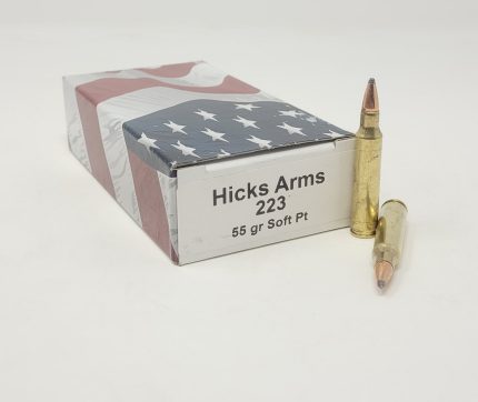 Hicks Arms 223 Rem Ammunition HA223SP55 55 Grain Soft Point 20 Rounds