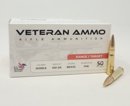 Hyperion Veteran Ammo 300 AAC Blackout Ammunition Range And Target HMBX300BLK15050 150 Grain Full Metal Jacket 50 Rounds
