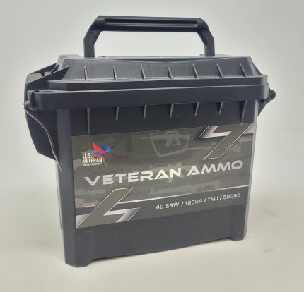 Hyperion Veteran Ammo 40 S&W Ammunition HMCAN40500 180 Grain Total Metal Jacket Plastic Can 500 Rounds