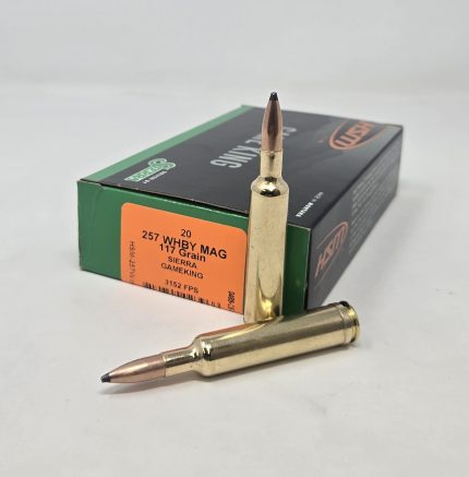 HSM 257 WBY Mag Ammunition Gameking HSM257WBY5N 117 Grain Spitzer Boat Tail 20 Rounds