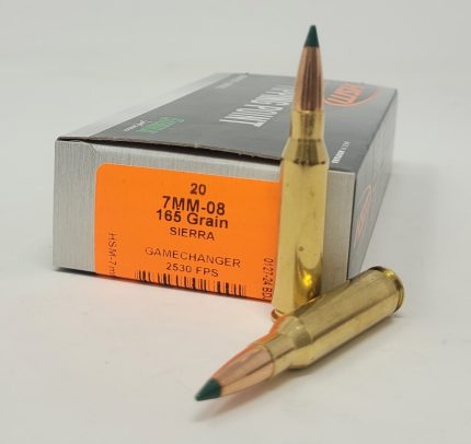 HSM 7mm-08 Remington Ammunition Tipping Point HSM7MM08-11-N 165 Grain Sierra Game Changer Ballistic Tip 20 Rounds