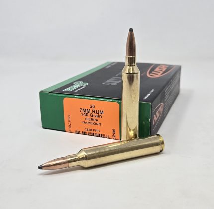 HSM 7mm RUM Ammunition Gameking HSM7RUM-8-N 140 Grain Jacketed Soft Point 20 Rounds