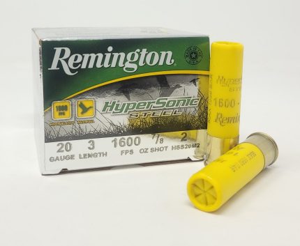 Remington 20 Gauge Ammunition Hypersonic Steel HSS20M2 3" #2 Shot 7/8oz 1600fps 25 Rounds