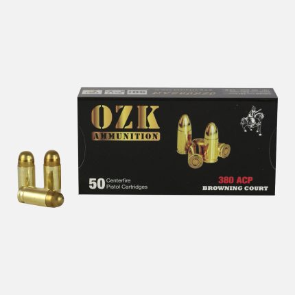 OZK 380 ACP Ammunition OZK380ACP100 100 Grain Full Metal Jacket 50 Rounds