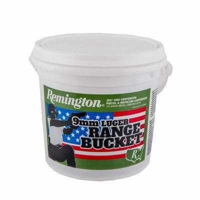 Remington 9mm Ammunition Range Bucket L9MM3BC 115 Grain Full Metal Jacket CASE 1,400 rounds